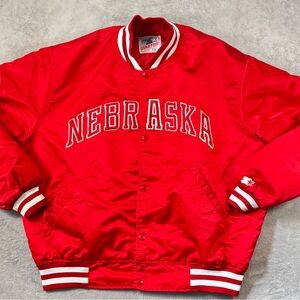 Rare 80’s Nebraska Cornhuskers Satin Starter Jacket XXL Quilted Lining 🔥